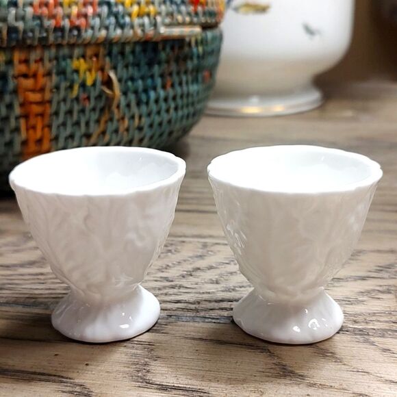 Coalport Countryware White Footed Egg Cup Set of 2 Vintage - Picture 2 of 9